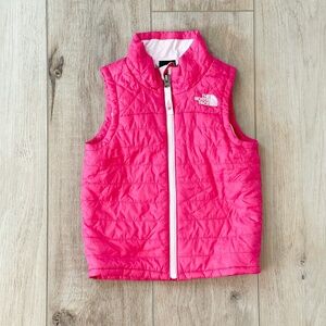 GIRLS NORTH FACE PINK QUILTED VEST SIZE 3T